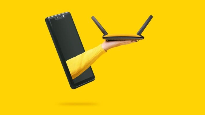 Celular e Roteador Wifi